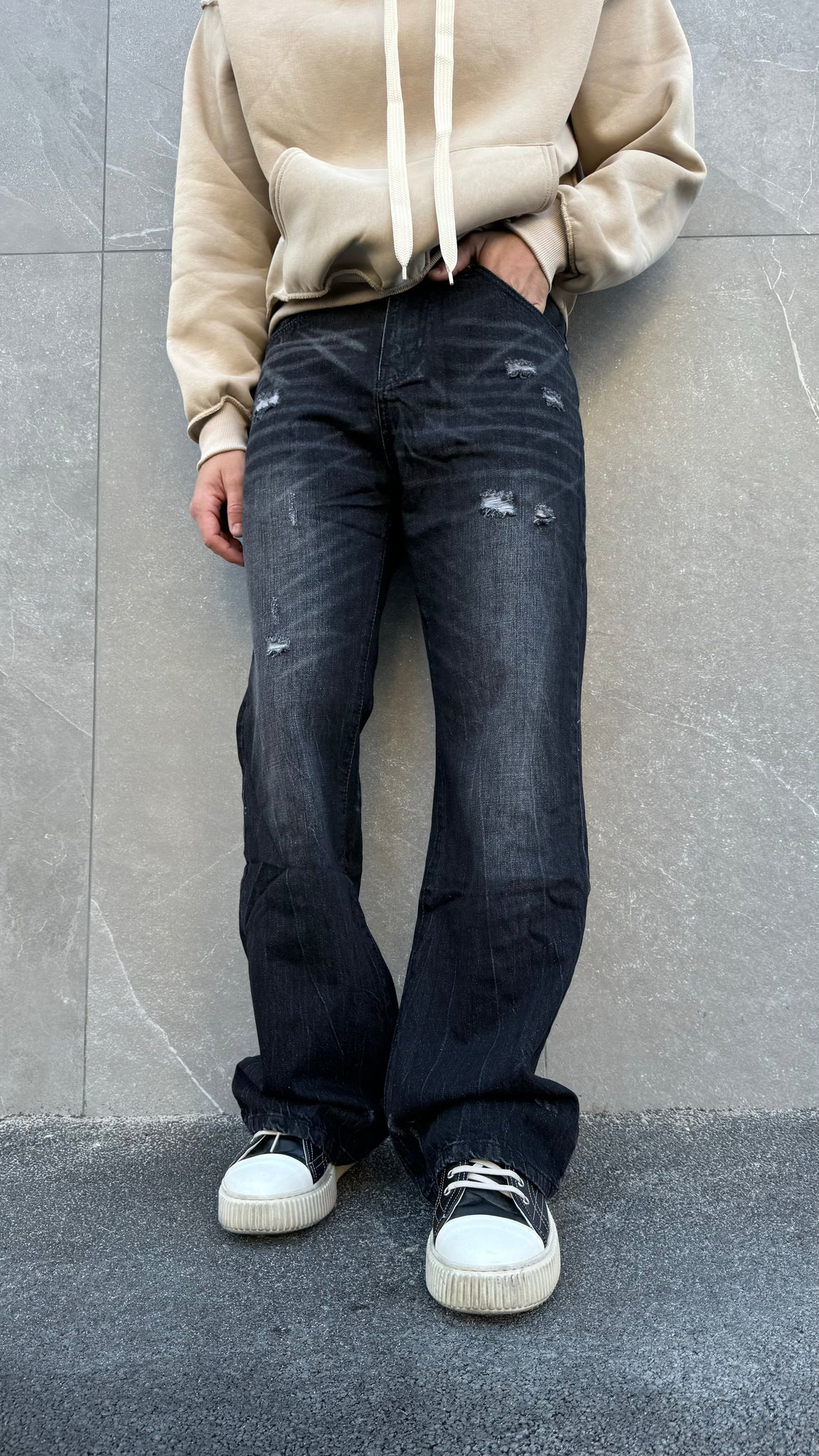 Jeans grigio rotture 2511